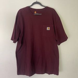 Carhartt pocket tee in burgundy